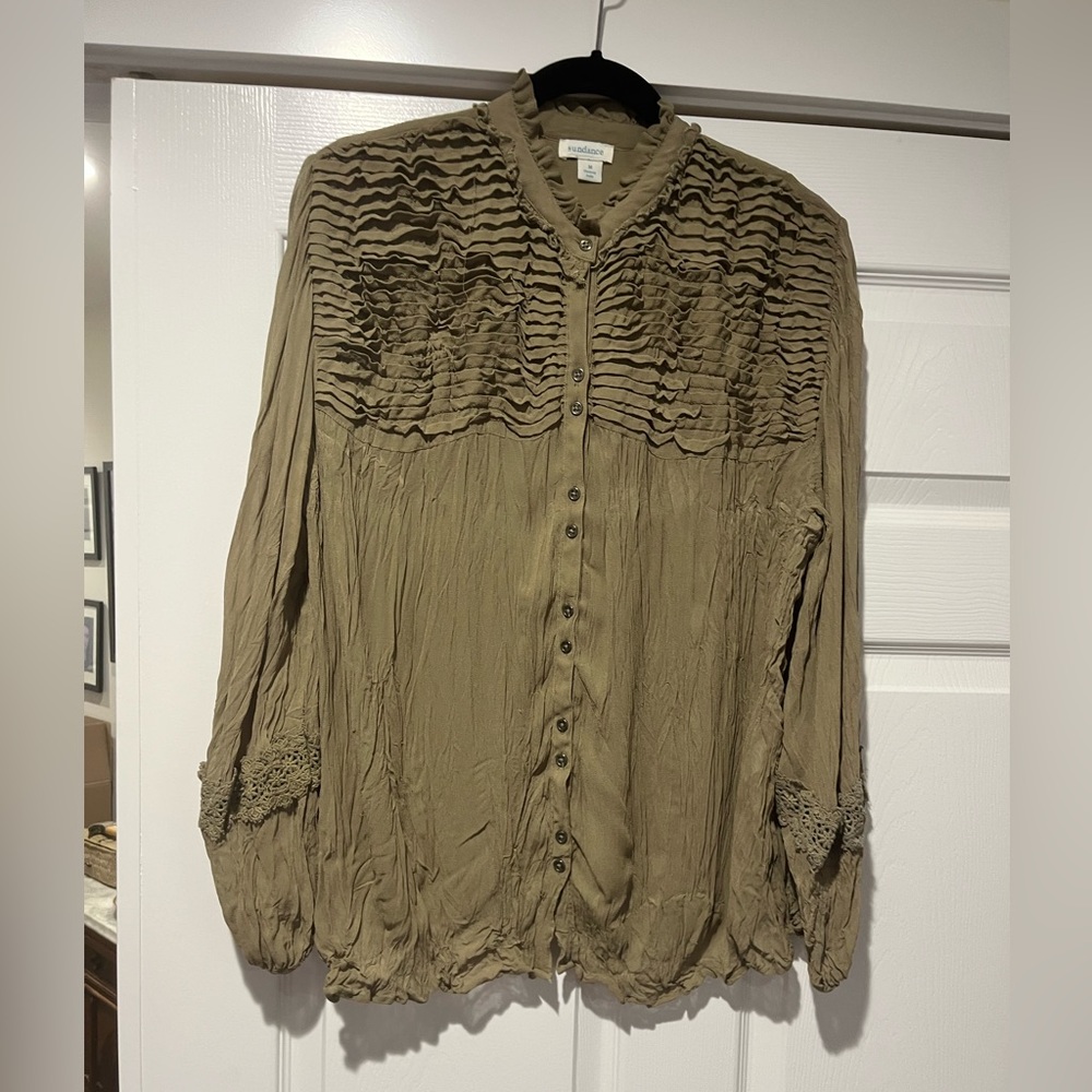 Sundance Olive Button-Up Blouse